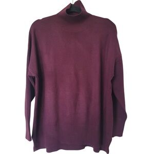 French Connection Deep Burgundy turtleneck oversized sweater size M